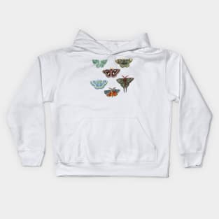 Watercolor Moths Kids Hoodie